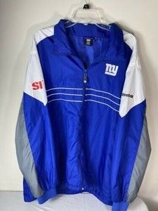 New York Giants NFL Reebok Sports Illustrated Windbreaker Jacket Blue White 2XL